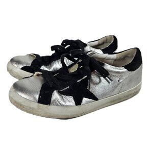 Golden Goose Silver Star Sneakers Girl's Size 33 or 2.5-3 Distressed Low-Top